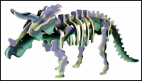 Wooden puzzle 3D with skin Triceratops Bones&More