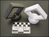 Floating display 3D 07x07x2cm black with corner stand 10x